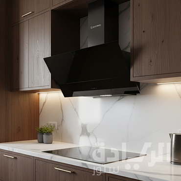 شفاط ديكوري بلت إن إيكوماتيك 60 سم كريستال أسود بالريموت – 3 سرعات – فلتر معدني + كربون قوة شفط 850 م³/س - H6308MRT