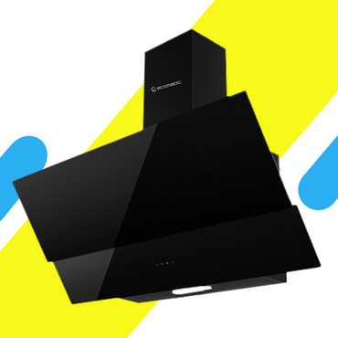 شفاط ديكوري بلت إن إيكوماتيك 60 سم كريستال أسود بالريموت – 3 سرعات – فلتر معدني + كربون قوة شفط 850 م³/س - H6308MRT