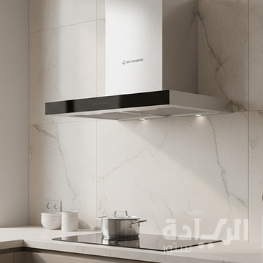 شفاط ديكوري إيكوماتيك 60 سم حرف T ستانلس ستيل – ريموت كنترول – قوة شفط 850 م³/ساعة – H6308TT