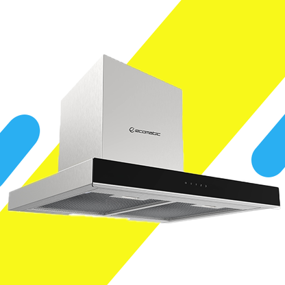 شفاط ديكوري إيكوماتيك 60 سم حرف T ستانلس ستيل – ريموت كنترول – قوة شفط 850 م³/ساعة – H6308TT