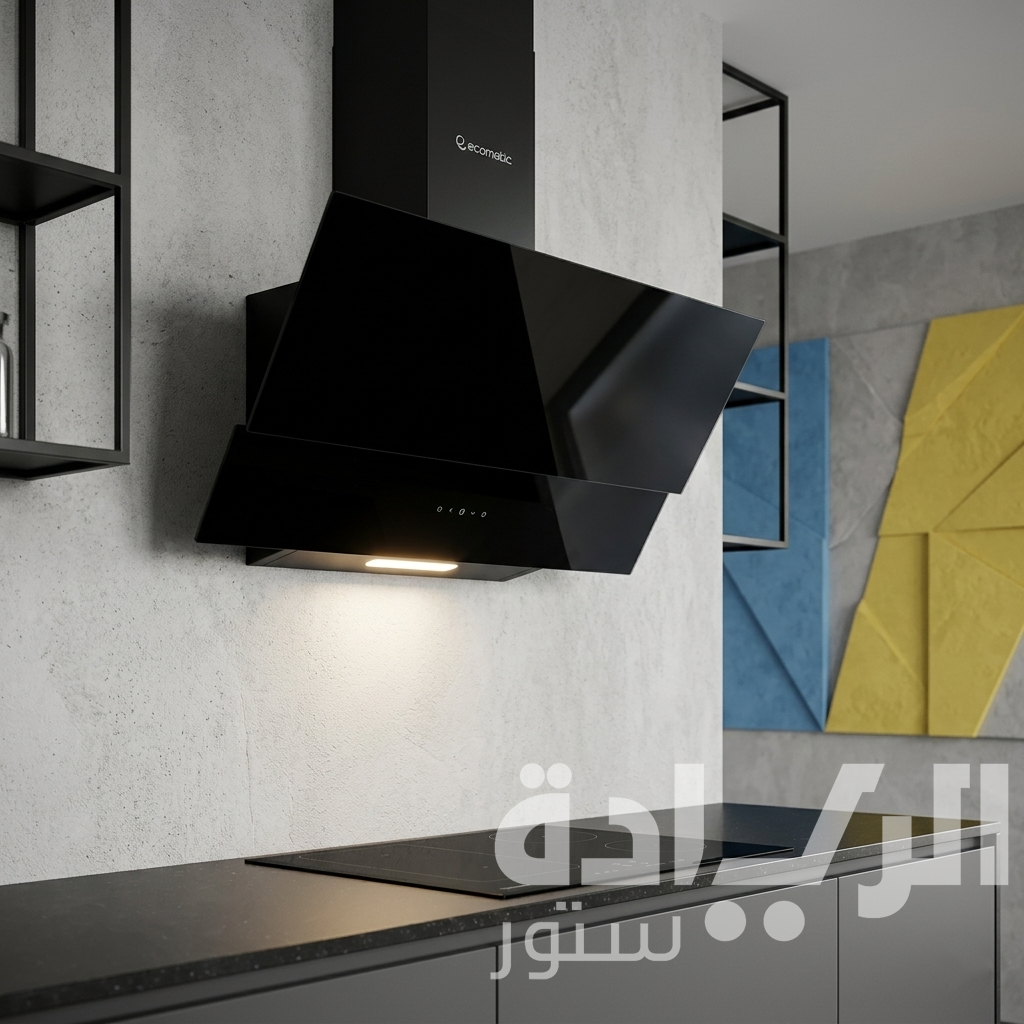شفاط ديكوري بلت إن إيكوماتيك 60 سم كريستال أسود بالريموت – قوة شفط 1000 م³/ساعة – فلتر معدني + كربون – H6310MRT