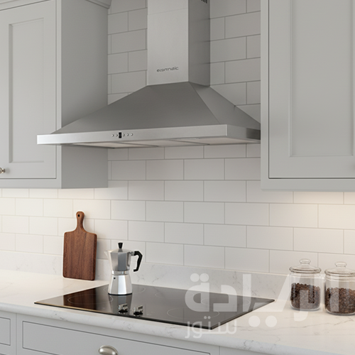 شفاط مطبخ إيكوماتيك هرمي ستانلس ستيل 60 سم بقوة شفط 650 م³/ساعة موديل - H66D