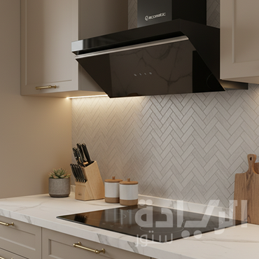 شفاط مطبخ إيكوماتيك 60 سم ديكوري كريستال أسود – تاتش – 3 سرعات – تايمر أوتوماتيكي – فلتر مزدوج – قوة شفط 650 م³/س – موديل - H66FTBK