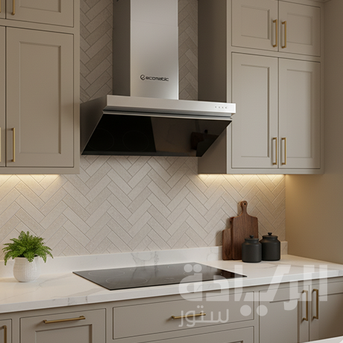 شفاط مطبخ إيكوماتيك 60 سم ديكوري كريستال فضي – تاتش – 3 سرعات – تايمر أوتوماتيكي – فلتر مزدوج – قوة شفط 650 م³/س – موديل - H66FTX