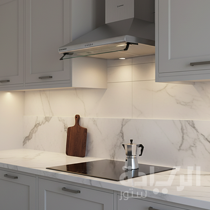 شفاط مطبخ إيكوماتيك 60 سم فلات ستانلس ستيل – 2 موتور – قوة شفط 650 م³/س – 3 سرعات – موديل - H66NCF