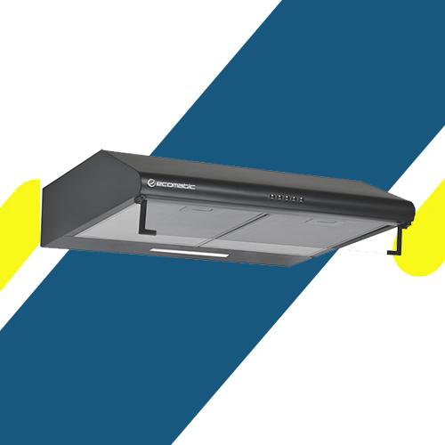 شفاط مطبخ إيكوماتيك 60 سم فلات ستانلس ستيل – 2 موتور – قوة شفط 650 م³/س – 3 سرعات – موديل - H66NCFBK