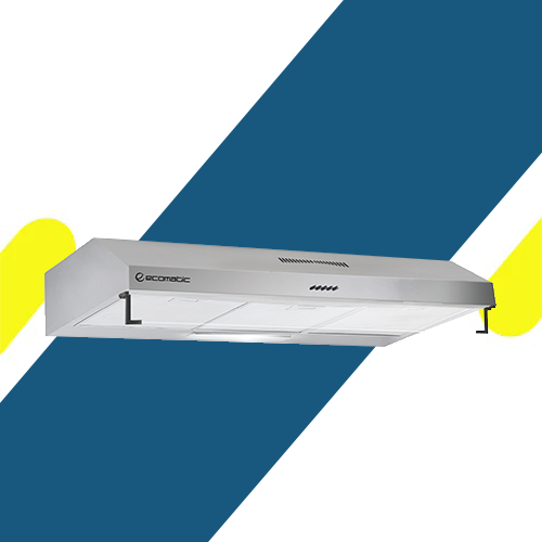 شفاط مطبخ إيكوماتيك 60 سم فلات استانلس ستيل – 2 موتور – 3 سرعات – قوة شفط 650 م³/س – موديل - H66NFF