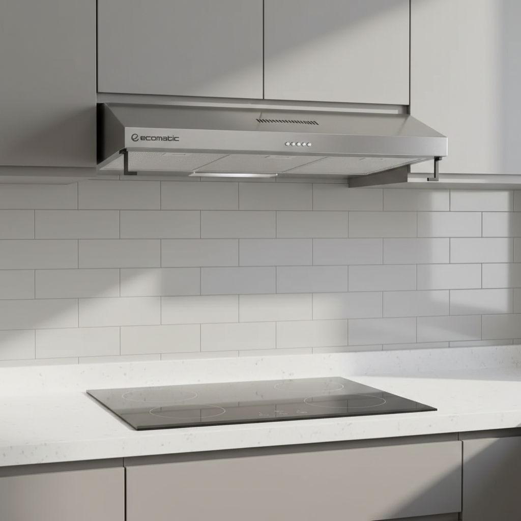 شفاط مطبخ إيكوماتيك 60 سم فلات استانلس ستيل – 2 موتور – 3 سرعات – قوة شفط 650 م³/س – موديل - H66NFF