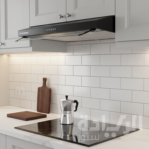 شفاط مطبخ إيكوماتيك 60 سم فلات استانلس ستيل – 2 موتور – 3 سرعات – قوة شفط 650 م³/س – موديل - H66NFFBK