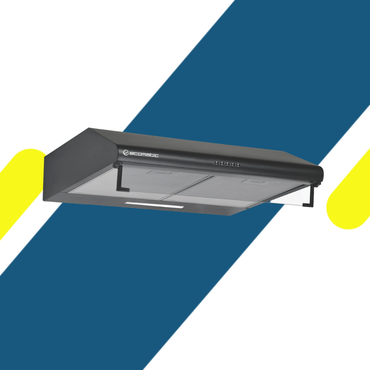 شفاط مطبخ إيكوماتيك (Ecomatic) فلات أسود 80 سم 2 موتور قوة 650 م³/ساعة – موديل H86NCFBK