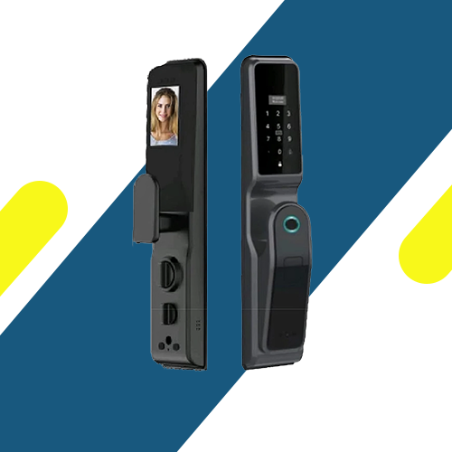 قفل باب ذكي إلكتروني هانز بأبعاد 408×80×60 مم - فتح ببصمة/بطاقة/كلمة مرور - معدن ألومنيوم - موديل - H8