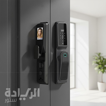 قفل باب ذكي إلكتروني هانز بأبعاد 408×80×60 مم - فتح ببصمة/بطاقة/كلمة مرور - معدن ألومنيوم - موديل - H8