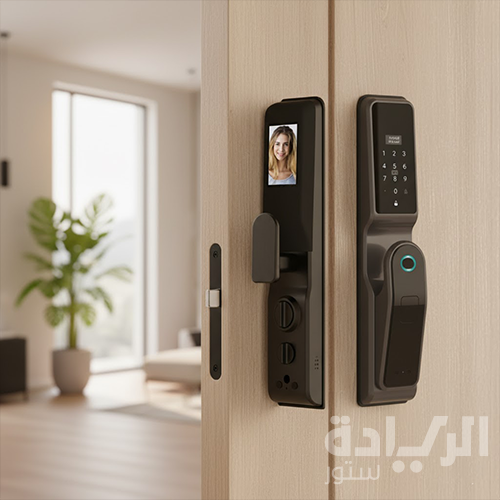 قفل باب ذكي إلكتروني هانز بأبعاد 408×80×60 مم - فتح ببصمة/بطاقة/كلمة مرور - معدن ألومنيوم - موديل - H8