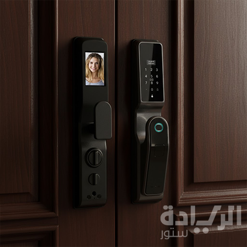 قفل باب ذكي إلكتروني هانز بأبعاد 408×80×60 مم - فتح ببصمة/بطاقة/كلمة مرور - معدن ألومنيوم - موديل - H8