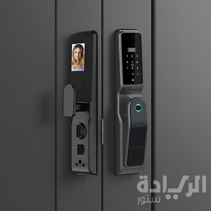 قفل باب ذكي إلكتروني هانز بأبعاد 408×80×60 مم - فتح ببصمة/بطاقة/كلمة مرور - معدن ألومنيوم - موديل - H8