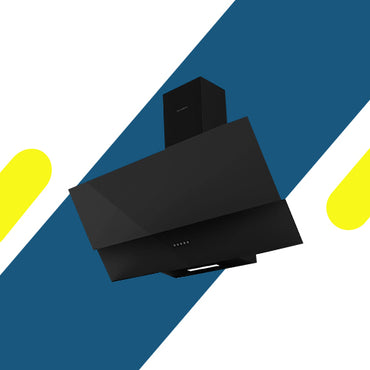 شفاط مطبخ إيكوماتيك ديكوري 90 سم مائل بالزجاج الأسود 3 سرعات × 650 م³/الساعة - H9106MRB