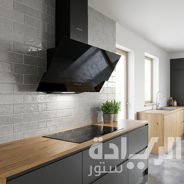 شفاط مطبخ إيكوماتيك ديكوري 90 سم مائل بالزجاج الأسود 3 سرعات × 650 م³/الساعة - H9106MRB