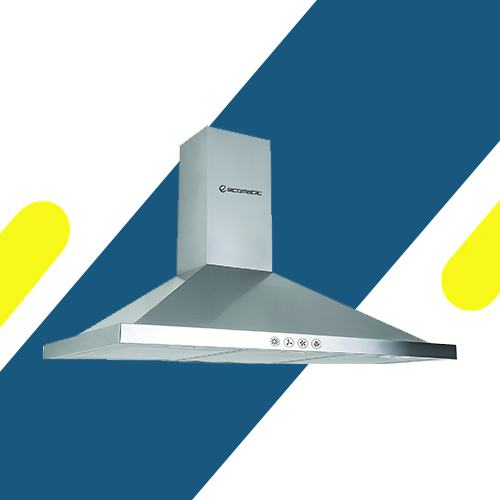 شفاط مطبخ هرمي بلت إن إيكوماتيك 90 سم ستانلس ستيل تاتش – قوة شفط 1000 م³/س – تايمر – موديل - H910D