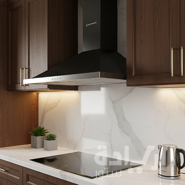 شفاط مطبخ هرمي إيكوماتيك مقاس 90 سم ستانلس ستيل تاتش – 3 سرعات – قوة شفط 1000 م³/س – موديل – H910IBKD