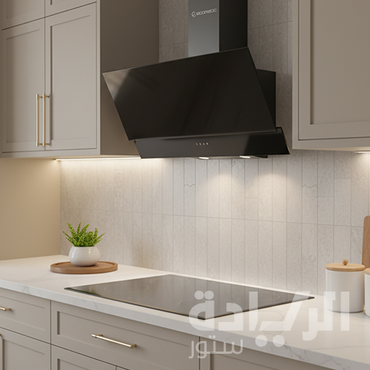 شفاط إيكوماتيك 90 سم ديكوراتيف كريستال أسود – 3 سرعات – ريموت كنترول – قوة شفط 1000 م³/س – موديل - H910MRT