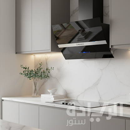 شفاط مطبخ إيكوماتيك 90 سم أوتوماتيك ديكوراتيف – كريستال أسود – تاتش – 3 سرعات – قوة شفط 1000 م³/س – موديل - H910NATBLX