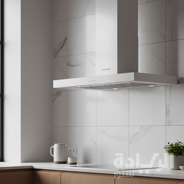 شفاط مطبخ حرف T إيكوماتيك مقاس 90 سم باللون الفضي – 3 سرعات – قوة شفط 1000 م³/س – موديل – H910TB