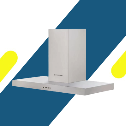 شفاط مطبخ حرف T إيكوماتيك مقاس 90 سم باللون الفضي – 3 سرعات – قوة شفط 1000 م³/س – موديل – H910TB