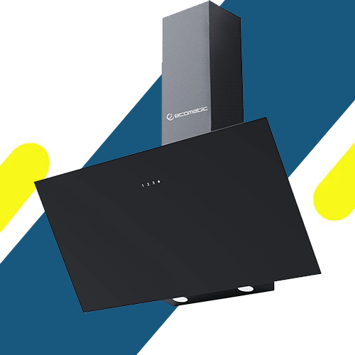 شفاط مطبخ إيكوماتيك كريستال ديكور 90 سم أسود – 3 سرعات – ريموت كنترول – قوة شفط 1000 م³/س – موديل – H910ZT