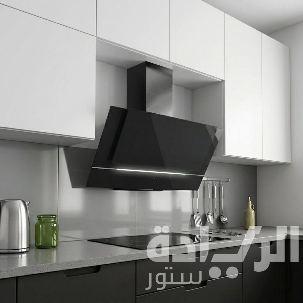 Ecomatic Cooker Hood 90 cm, 1000 m³/h Suction Power, Slanted, Black Crystal – H9110ZTS