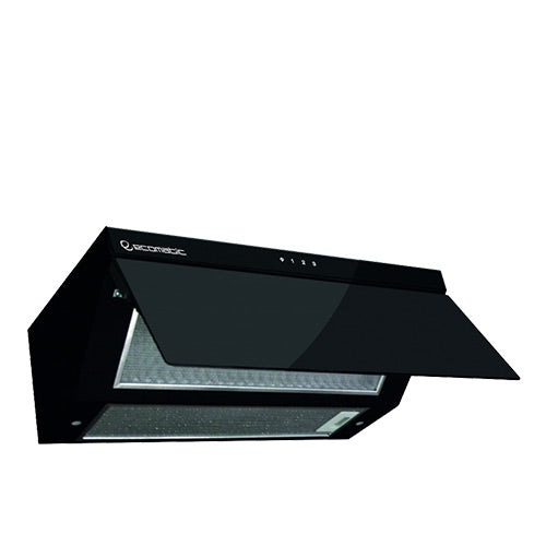 ايكوماتيك شفاط مسطح 90 سم بالريموت ـ كريستال أسود قوة 500 م3/ساعة H9205GLT