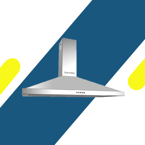 شفاط إيكوماتيك مدمج هرمي 90 سم ستانلس ستيل بقوة شفط 650 م³/ساعة موديل - H9206AB