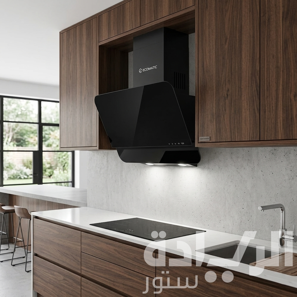 Ecomatic Built-in Decorative Hood, 90 cm Black Crystal, 750 m³/h Suction Power, Model H9207FAB