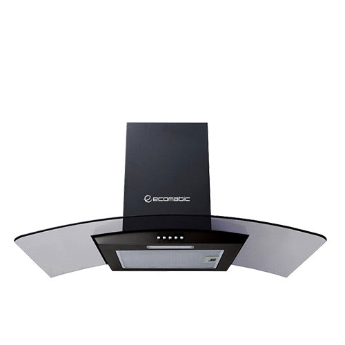 شفاط حرف T مقاس 90 سم ـ ماركة ايكوماتيك كريستال أسود قوة 750 م3/ساعة H9207KGBBK