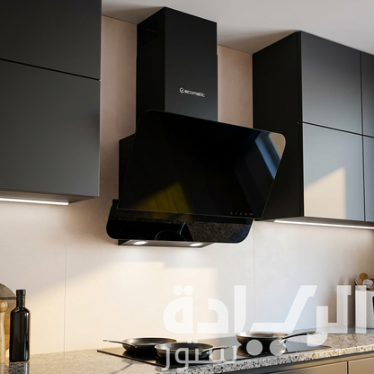 Ecomatic 90 cm Slanted Decorative Hood, Black Crystal, 1000 m³/h Suction Power – Touch and Remote Control – H9210FAT