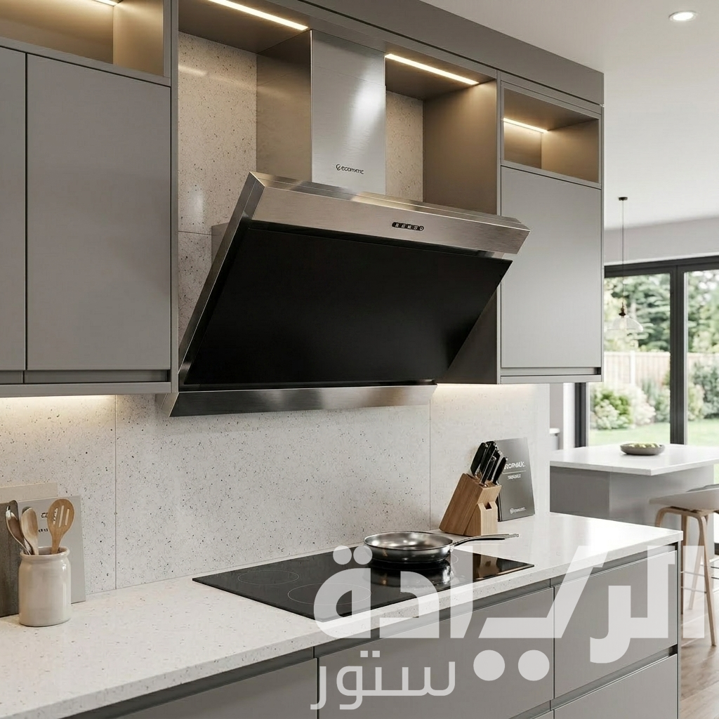 Ecomatic 90cm Decorative Kitchen Hood, Black Crystal/Stainless Steel, 1000m³/h - H9210FOT