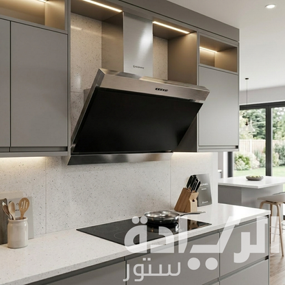 Ecomatic 90cm Decorative Kitchen Hood, Black Crystal/Stainless Steel, 1000m³/h - H9210FOT