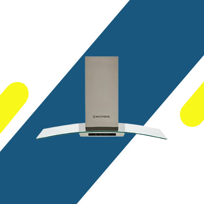 شفاط مطبخ إيكوماتيك مزخرف كريستال ستانلس منحني – 90 سم – قوة شفط 1000 م³/ساعة – H9210KGTX