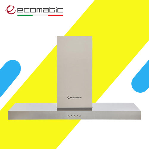 ايكوماتيك شفاط حرف T مقاس 90 سم ـ ستانليس ستيل قوة 1000 م3/ساعة H9210OB