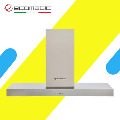 ايكوماتيك شفاط حرف T مقاس 90 سم ـ ستانليس ستيل قوة 1000 م3/ساعة H9210OB