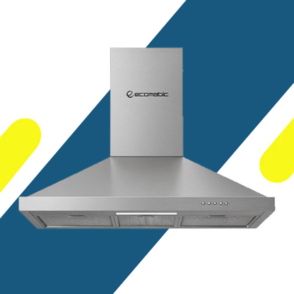 شفاط مطبخ هرمي إيكوماتيك 90 سم ستانلس ستيل – قوة شفط 750 م³/س – H9307B