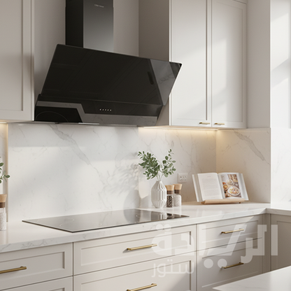 شفاط مطبخ ديكوري كريستال ستود من إيكوماتيك – 90 سم – 3 سرعات – إضاءة موديل -  LED – قوة شفط 750 م³/س H9307MRB