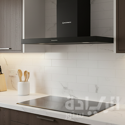 شفاط مطبخ ديكوري إيكوماتيك 90 سم حرف T أسود – قوة شفط 750 م³/س – H9307TBKB