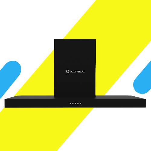 شفاط مطبخ ديكوري إيكوماتيك 90 سم حرف T أسود – قوة شفط 750 م³/س – H9307TBKB