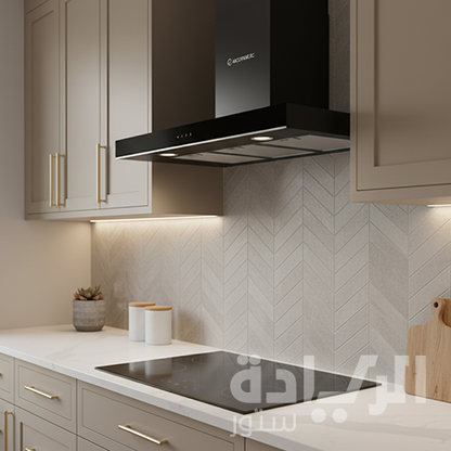 شفاط مطبخ ديكوري إيكوماتيك – 90 سم، قوة شفط 850 م³/ساعة، أسود - موديل - H9308TTBK