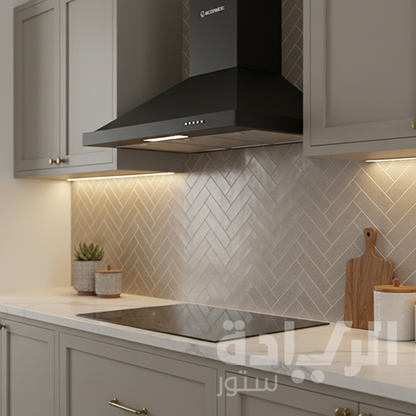 شفاط مطبخ هرمي إيكوماتيك 90 سم أسود – قوة شفط 1000 م³/س – موديل – H9310BKB