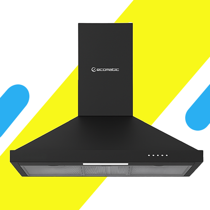 شفاط مطبخ هرمي إيكوماتيك 90 سم أسود – قوة شفط 1000 م³/س – موديل – H9310BKB