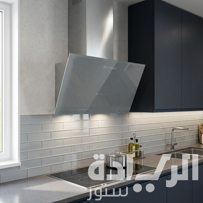 Ecomatic 90cm Decorative Crystal Grey Hood - H9310JSXGRT - 1000 m³/hr Suction Power, Touch and Remote Control