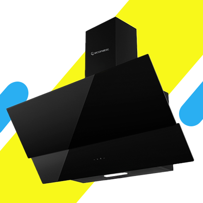 شفاط مطبخ ديكوري إيكوماتيك 90 سم كريستال أسود – قوة شفط 1000 م³/ساعة – ريموت كنترول – H9310MRT