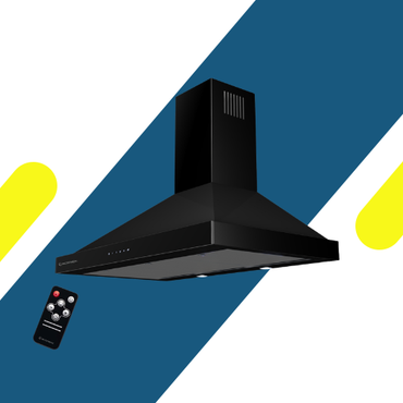 شفاط إيكوماتيك Ecomatic 90 سم هرمي أسود – H9310OPBKT – لوحة تحكم كريستال تاتش بريموت كنترول وقوة شفط 1000 م³/ساعة