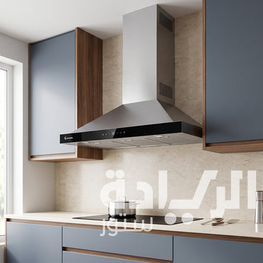 Ecomatic Chimney Hood 90 cm Stainless Steel - H9310OPXBKT - Crystal Touch Panel with Remote Control and 1000 m³/h Suction Power